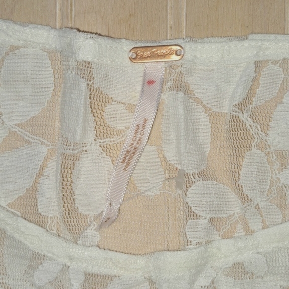 Free People Lace A Symmetrical Short Dressy 3 Quarter Sleeve Sheer Dress. - Picture 3 of 7